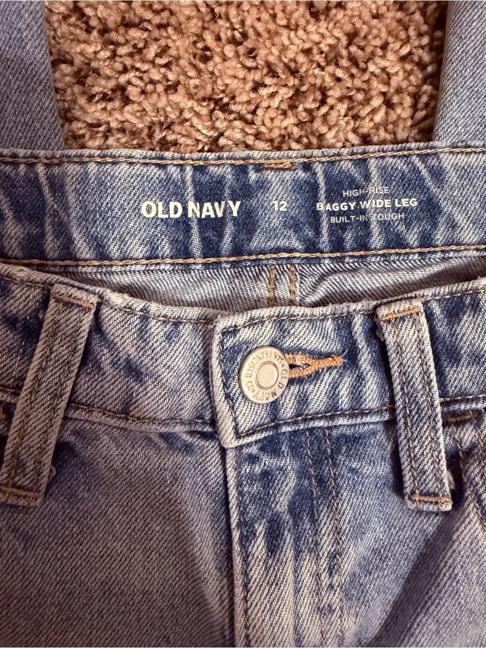 Old Navy High Rise Baggy Wide Leg Girls Jeans Size 12